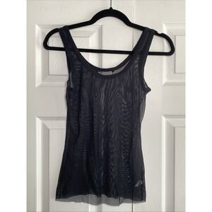 Amelia Toro Womens 6 Black Mesh Tank Luxury Whimsigoth Punk Couture